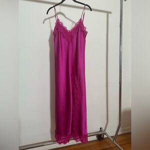 NISSA LACE TRIM SLIP DRESS FUCHSIA (XS) DRESS SLIP